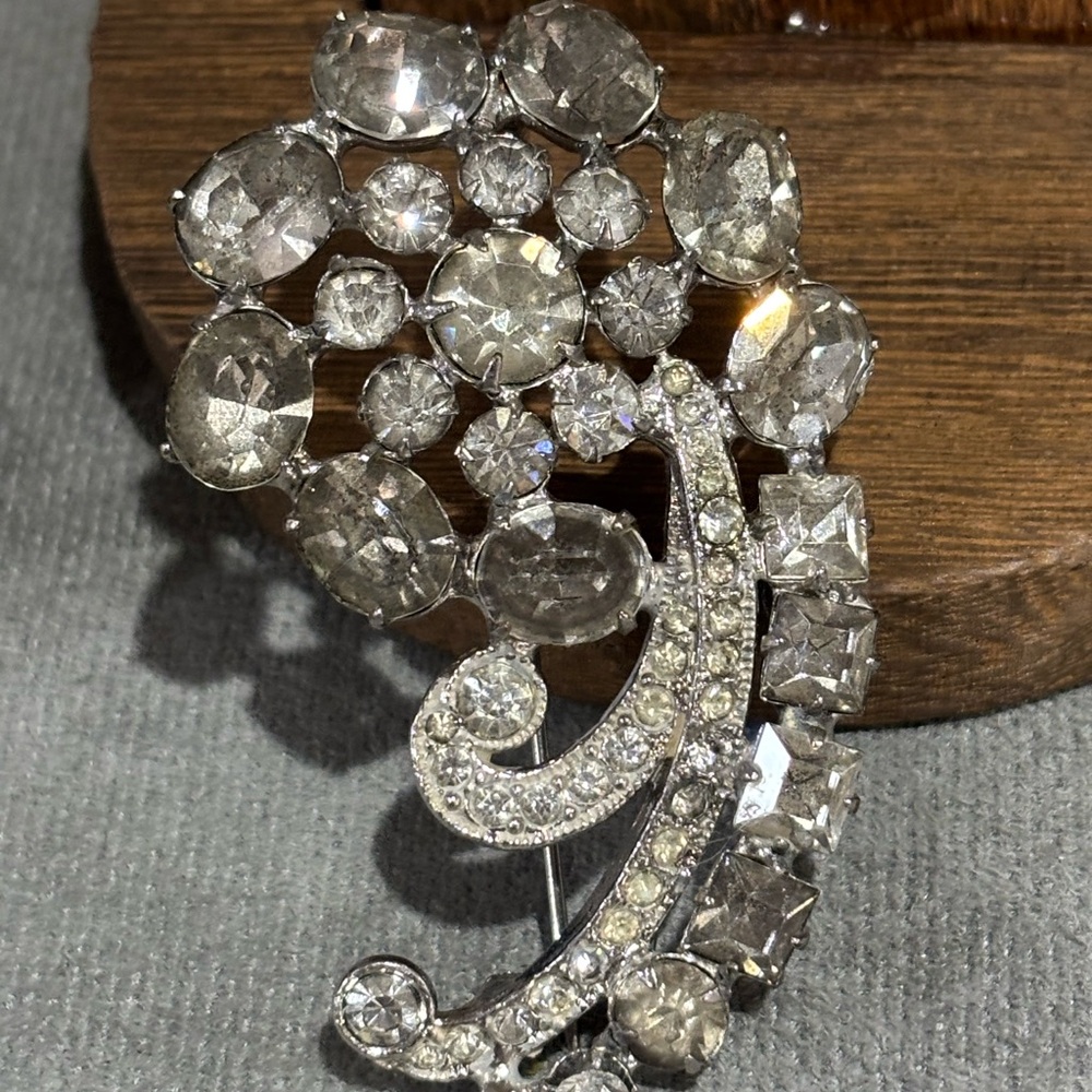 Vintage Joseph Wienser rhinestone brooch